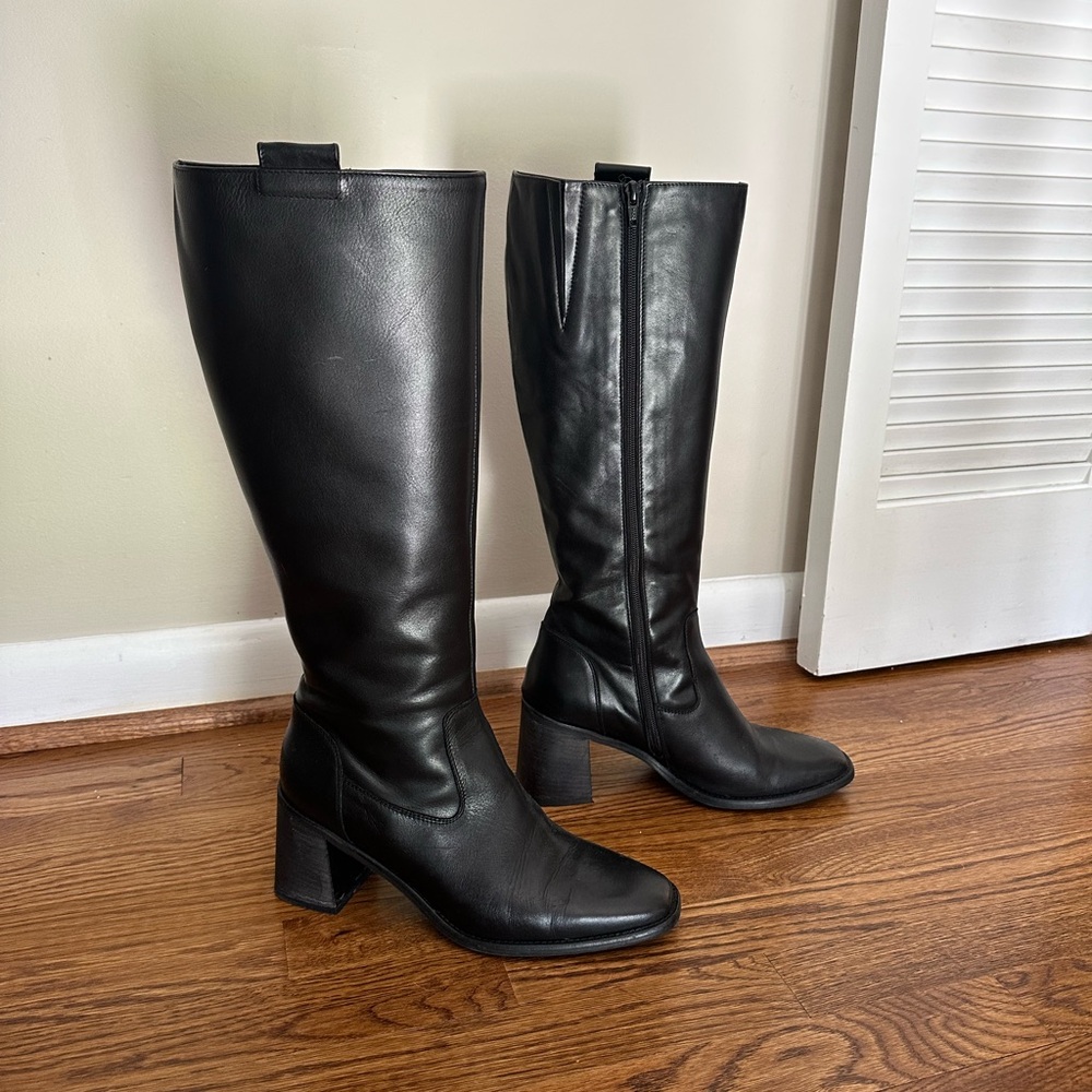 Coach and Four Leather Knee High Heeled Boots